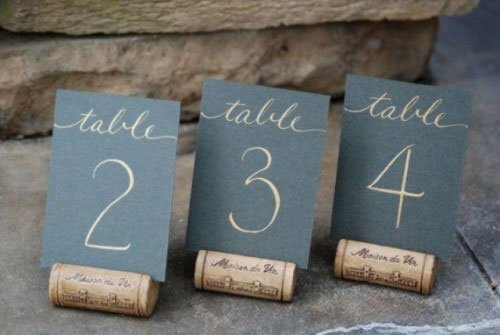 support numéro de table bouchon bouteille vin liege